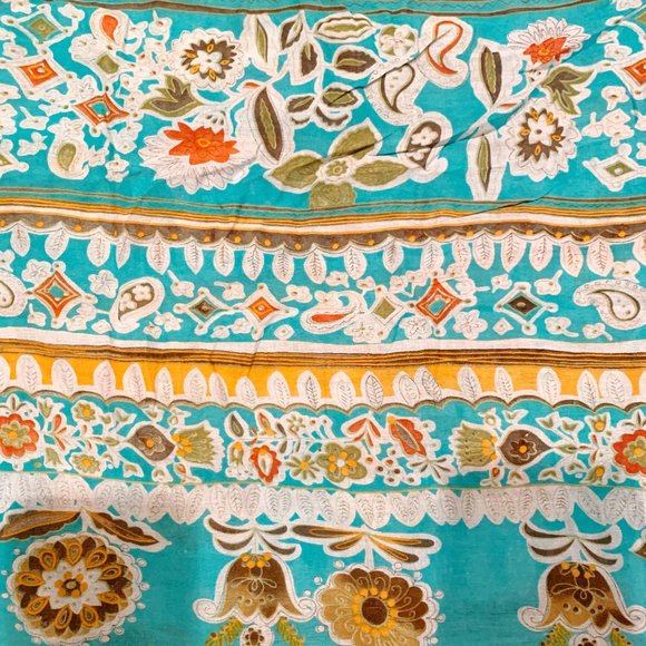 Teal Boho Fringe Lightweight Scarf - Picture 3 of 4